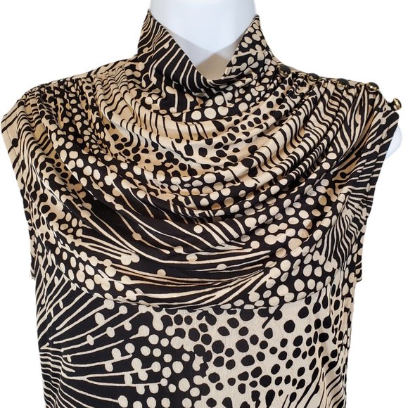 TRINA TURK Mock Turtleneck Drapey Sheath Dress Size 2 - Picture 2 of 9